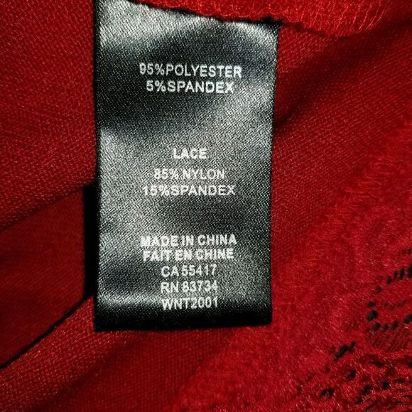 Citrus | Red Lace Hem Sweater - Picture 7 of 9